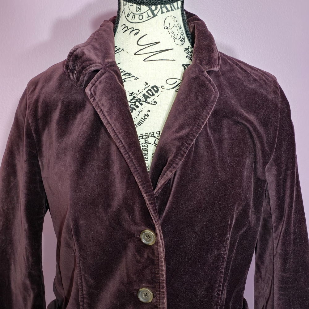 J. Crew Purple Burgundy Velvet Blazer Y2K Goth 4 - Picture 12 of 15